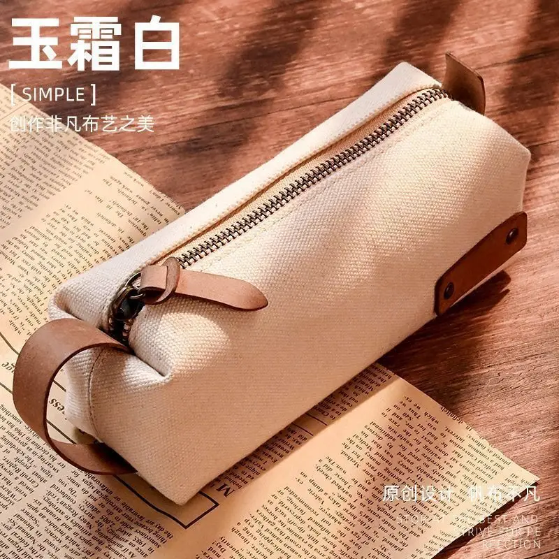 New Simple Pencil Case Niche Ins Style Large Capacity High-Value Stationery Box Junior High School Students Portable Zipper Pencil Case