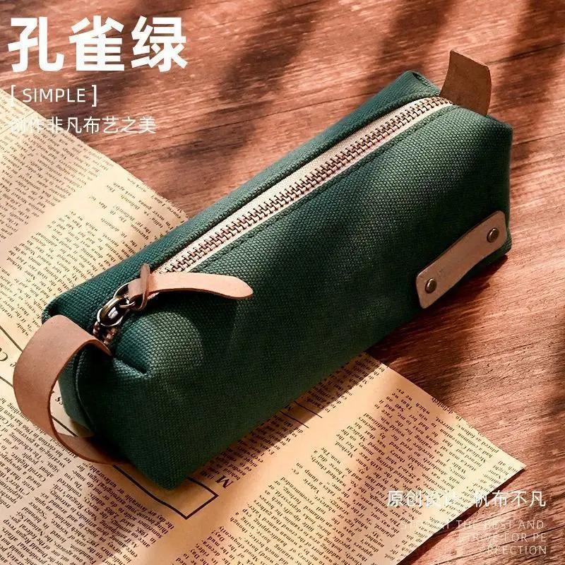 New Simple Pencil Case Niche Ins Style Large Capacity High-Value Stationery Box Junior High School Students Portable Zipper Pencil Case