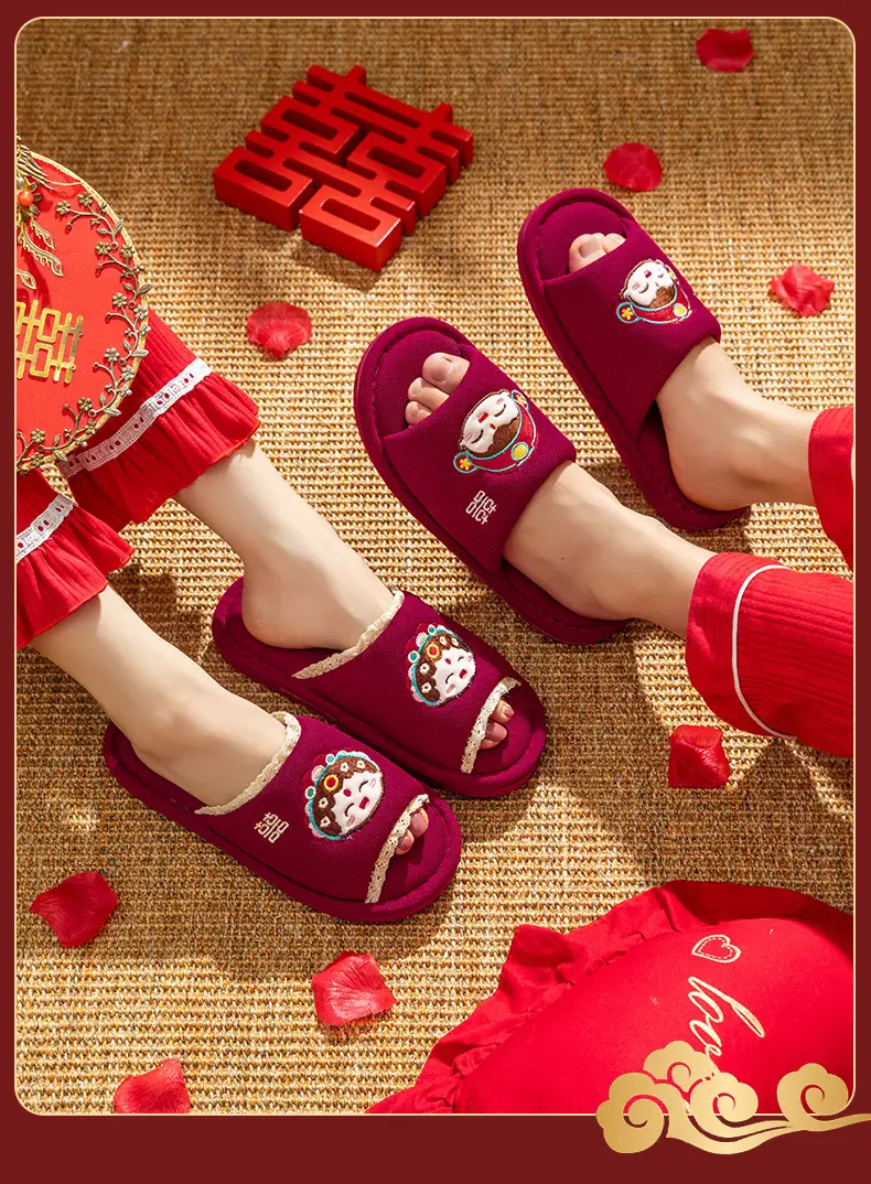 Wedding Shoes, Slippers, Wedding Pair, Festive Bride and Groom, Both Happy Events, Dowry, Home Wedding Couple Slippers, All Year Round — feature 13