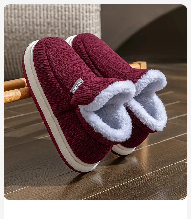 Middle-Aged and Elderly High-Top Cotton Shoes, Winter Thick-Soled Fleece-Lined and Thickeneded All-Inclusive Cotton Shoes, Pure Color and Stain-Resistant Old Cotton Shoes for the Elderly — feature 2
