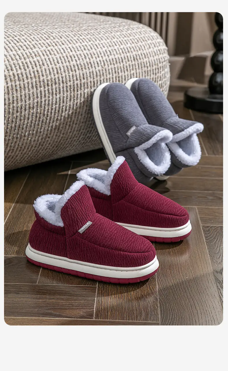 Middle-Aged and Elderly High-Top Cotton Shoes, Winter Thick-Soled Fleece-Lined and Thickeneded All-Inclusive Cotton Shoes, Pure Color and Stain-Resistant Old Cotton Shoes for the Elderly — feature 20