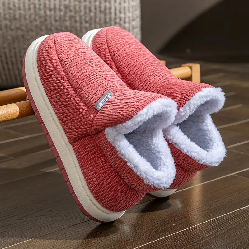 Middle-Aged and Elderly High-Top Cotton Shoes, Winter Thick-Soled Fleece-Lined and Thickeneded All-Inclusive Cotton Shoes, Pure Color and Stain-Resistant Old Cotton Shoes for the Elderly - Image 2