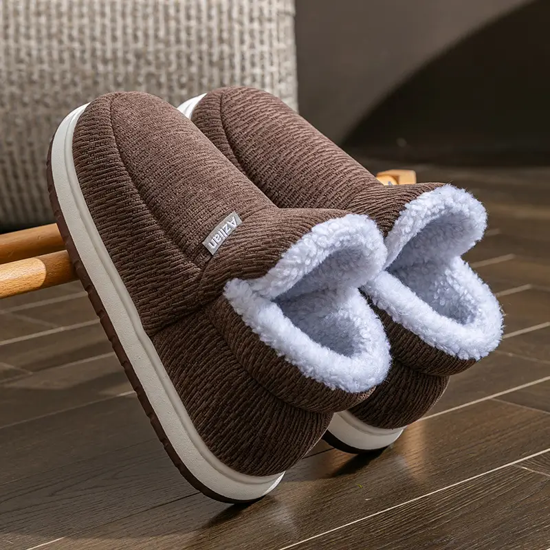 Middle-Aged and Elderly High-Top Cotton Shoes, Winter Thick-Soled Fleece-Lined and Thickeneded All-Inclusive Cotton Shoes, Pure Color and Stain-Resistant Old Cotton Shoes for the Elderly - Image 3