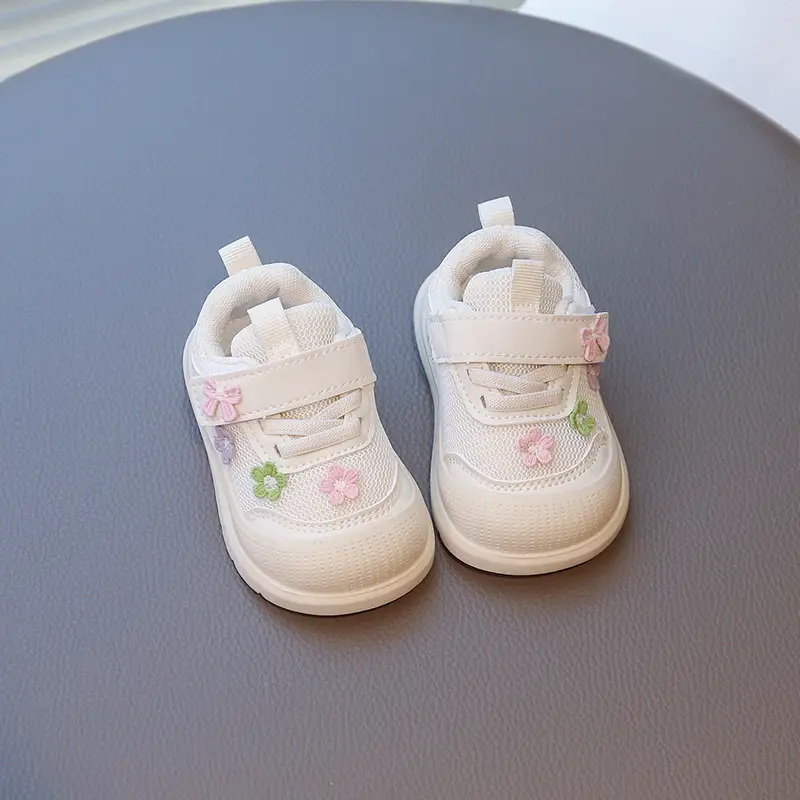 Spring and Autumn New Casual Baby Girls Flower Toddler Shoes Non-Slip Breathable Soft Sole Lightweight Baby Functional Mesh Shoes - Image 4