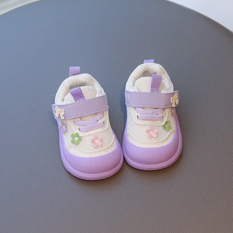 Spring and Autumn New Casual Baby Girls Flower Toddler Shoes Non-Slip Breathable Soft Sole Lightweight Baby Functional Mesh Shoes - Image 5