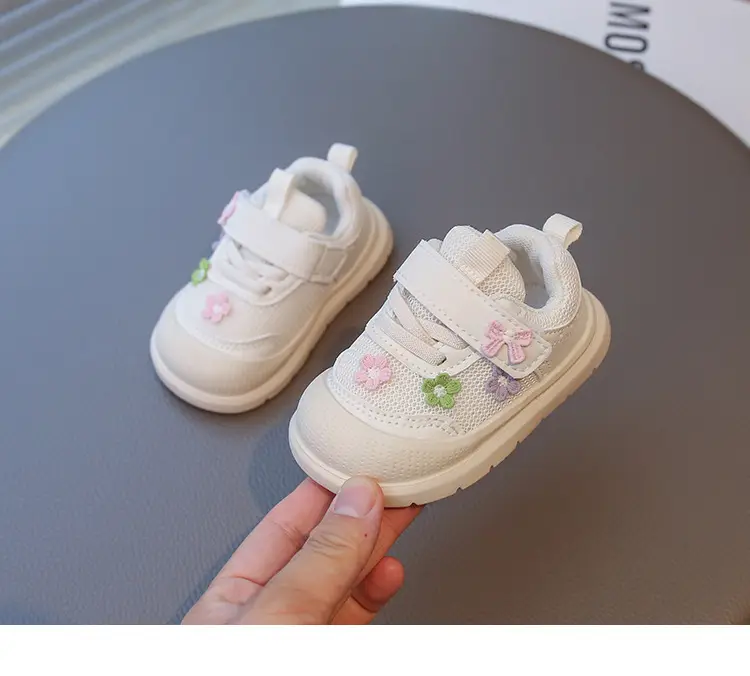 Spring and Autumn New Casual Baby Girls Flower Toddler Shoes Non-Slip Breathable Soft Sole Lightweight Baby Functional Mesh Shoes — feature 12