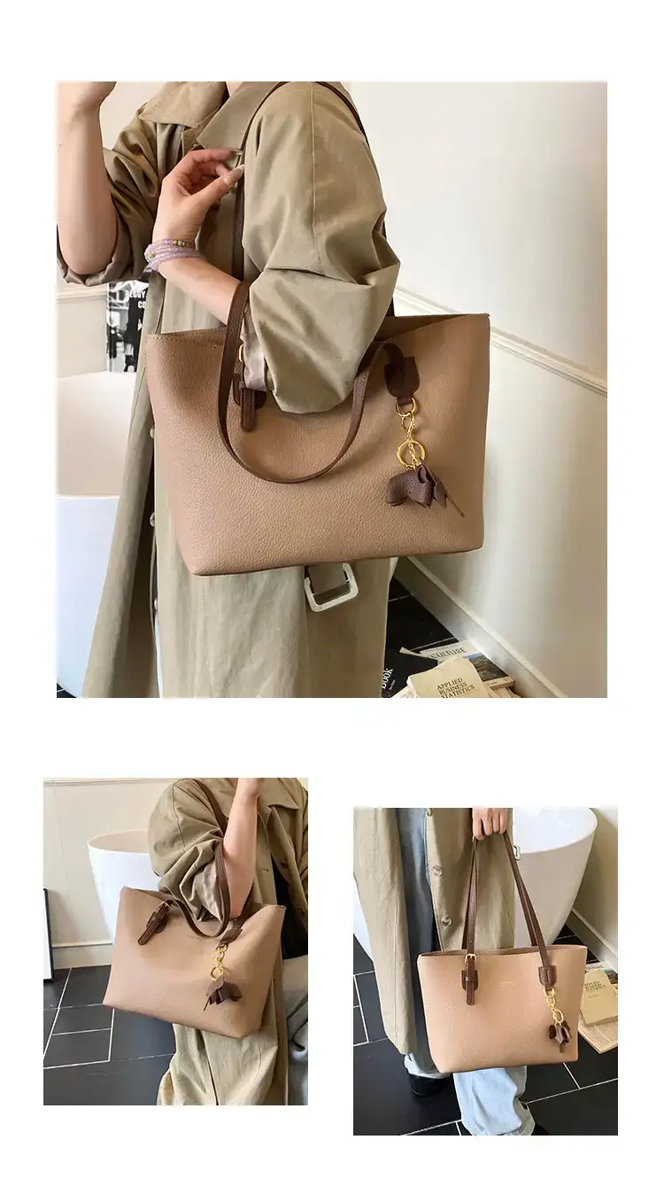 Women's Contrasting Color Tote Bag 2025 — feature 5