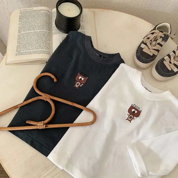 Boys Cotton Long Sleeve T-Shirt White Cartoon Print - Image 4