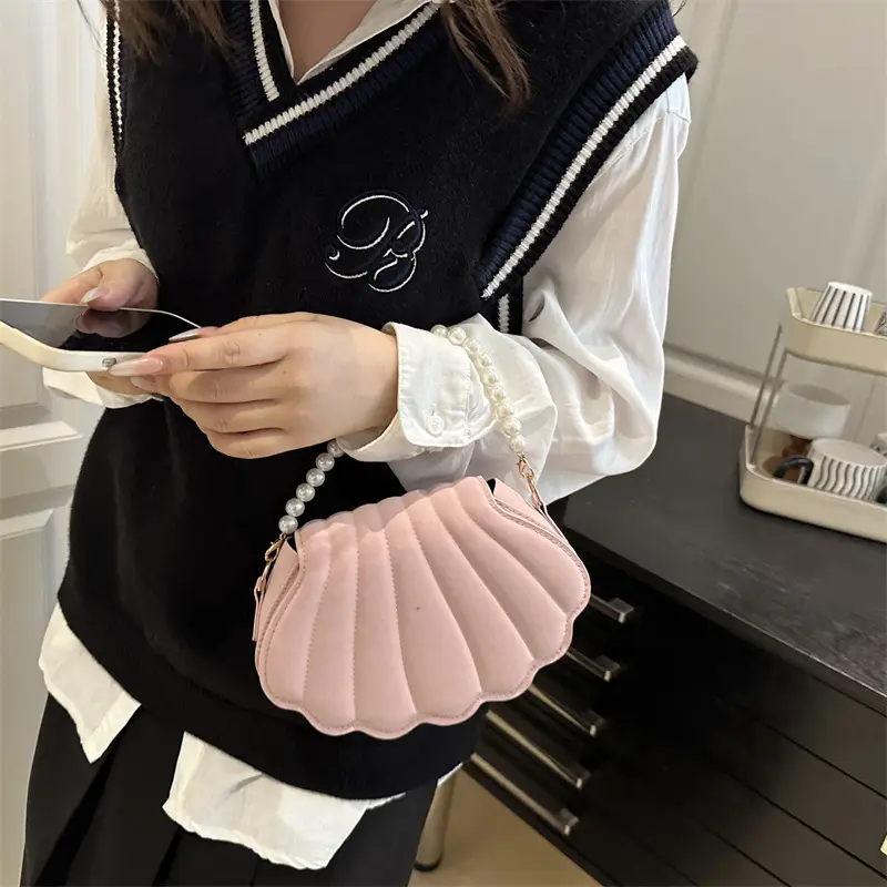 Korean Style Pearl Shell Crossbody Bag for Women - Image 8