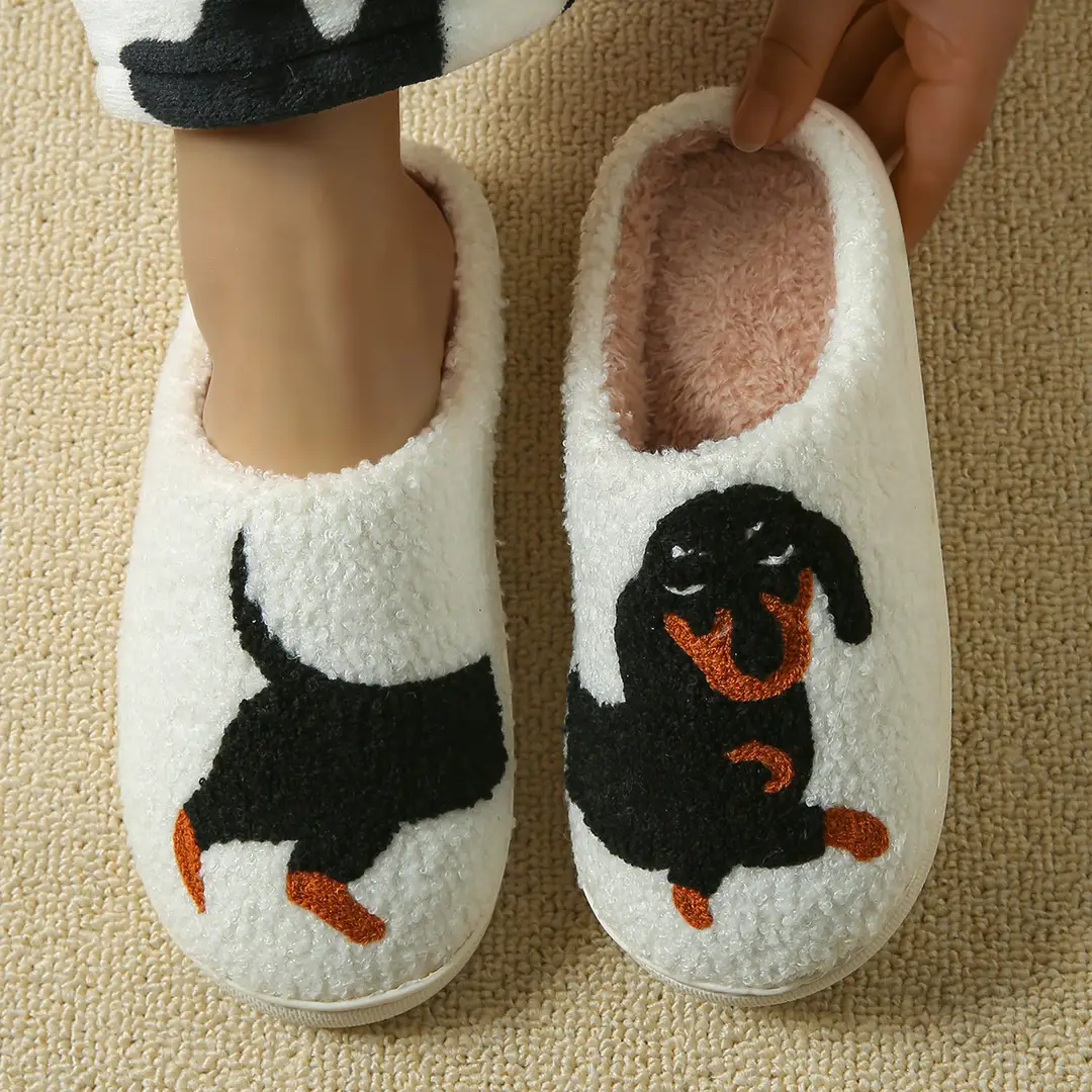 Factory Direct Supply Cross-Border Dachshund Cotton Slippers Home Cartoon Cotton Slippers Home Slippers Room Home Slippers