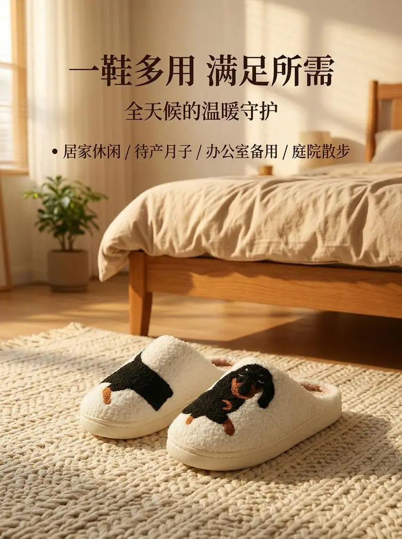 Factory Direct Supply Cross-Border Dachshund Cotton Slippers Home Cartoon Cotton Slippers Home Slippers Room Home Slippers — feature 12