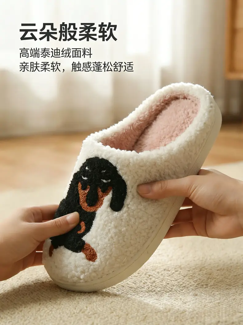Factory Direct Supply Cross-Border Dachshund Cotton Slippers Home Cartoon Cotton Slippers Home Slippers Room Home Slippers — feature 6