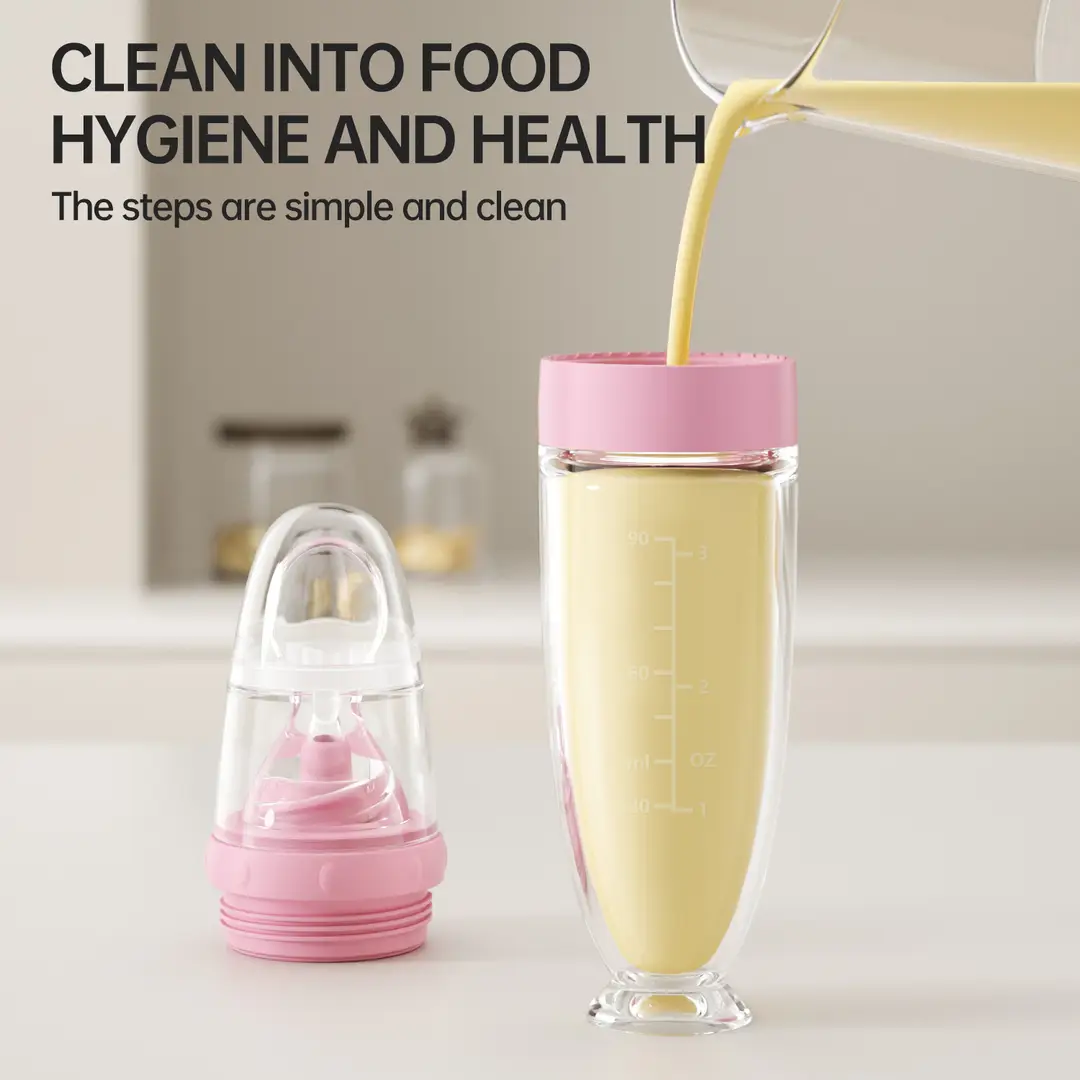 Baby Silicone Rice Cereal Bottle, Baby Food Bottle, Squeeze Spoon, Suction Cup Rice Cereal Feeder, Cross-Border Manufacturer Batch