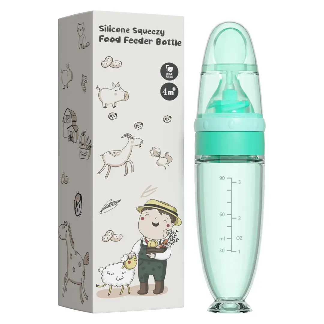 Baby Silicone Rice Cereal Bottle, Baby Food Bottle, Squeeze Spoon, Suction Cup Rice Cereal Feeder, Cross-Border Manufacturer Batch — feature 11