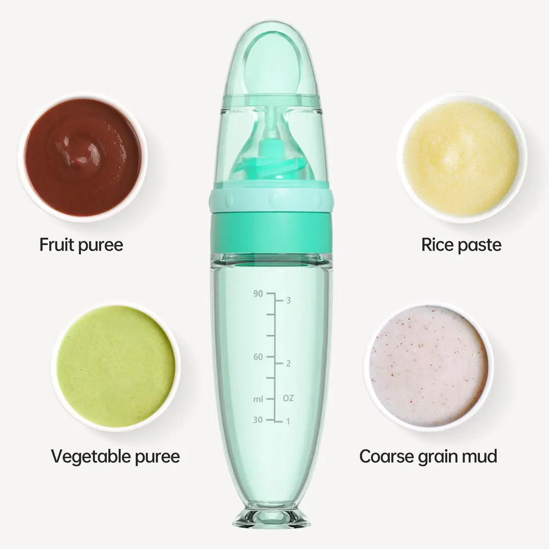 Baby Silicone Rice Cereal Bottle, Baby Food Bottle, Squeeze Spoon, Suction Cup Rice Cereal Feeder, Cross-Border Manufacturer Batch — feature 14