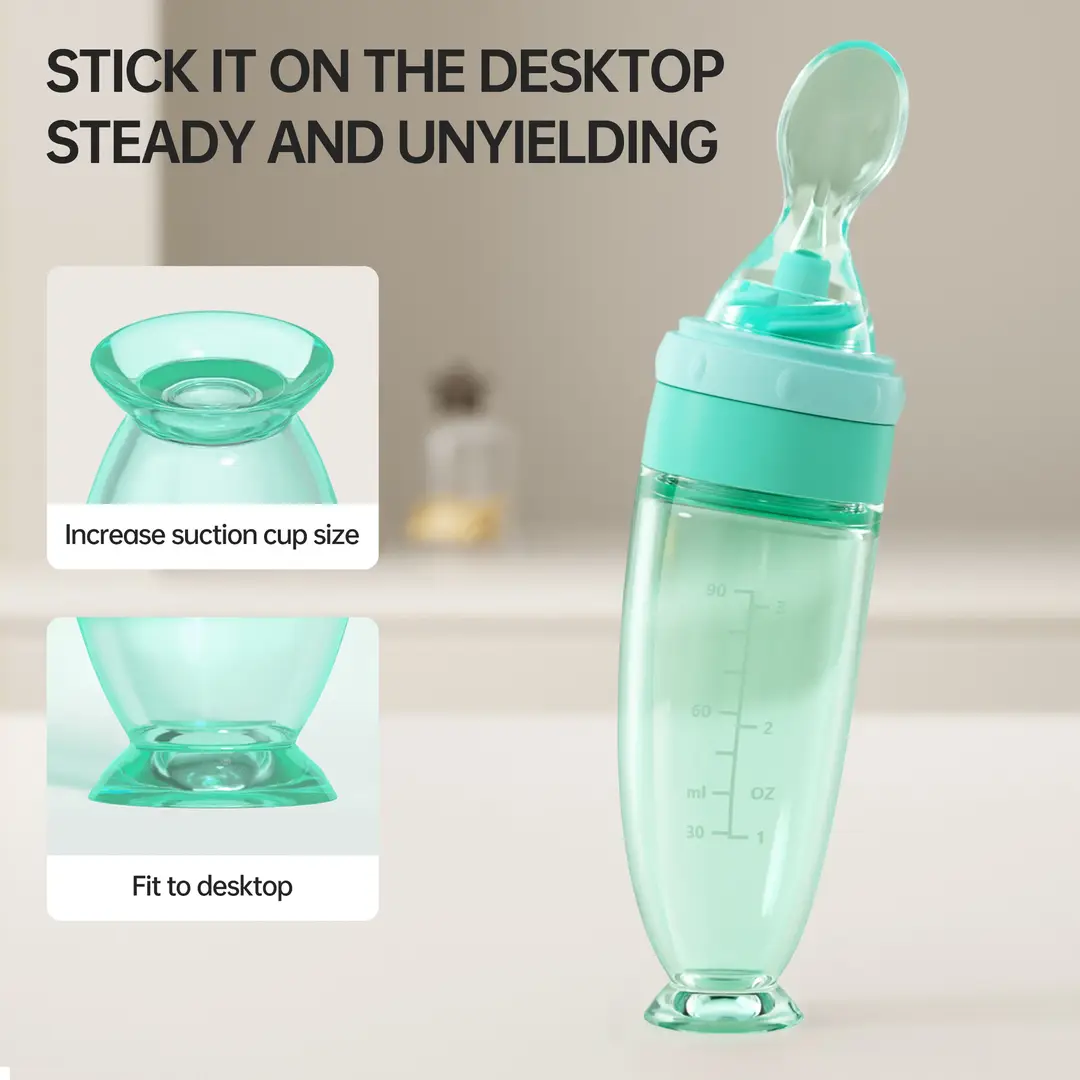 Baby Silicone Rice Cereal Bottle, Baby Food Bottle, Squeeze Spoon, Suction Cup Rice Cereal Feeder, Cross-Border Manufacturer Batch — feature 17