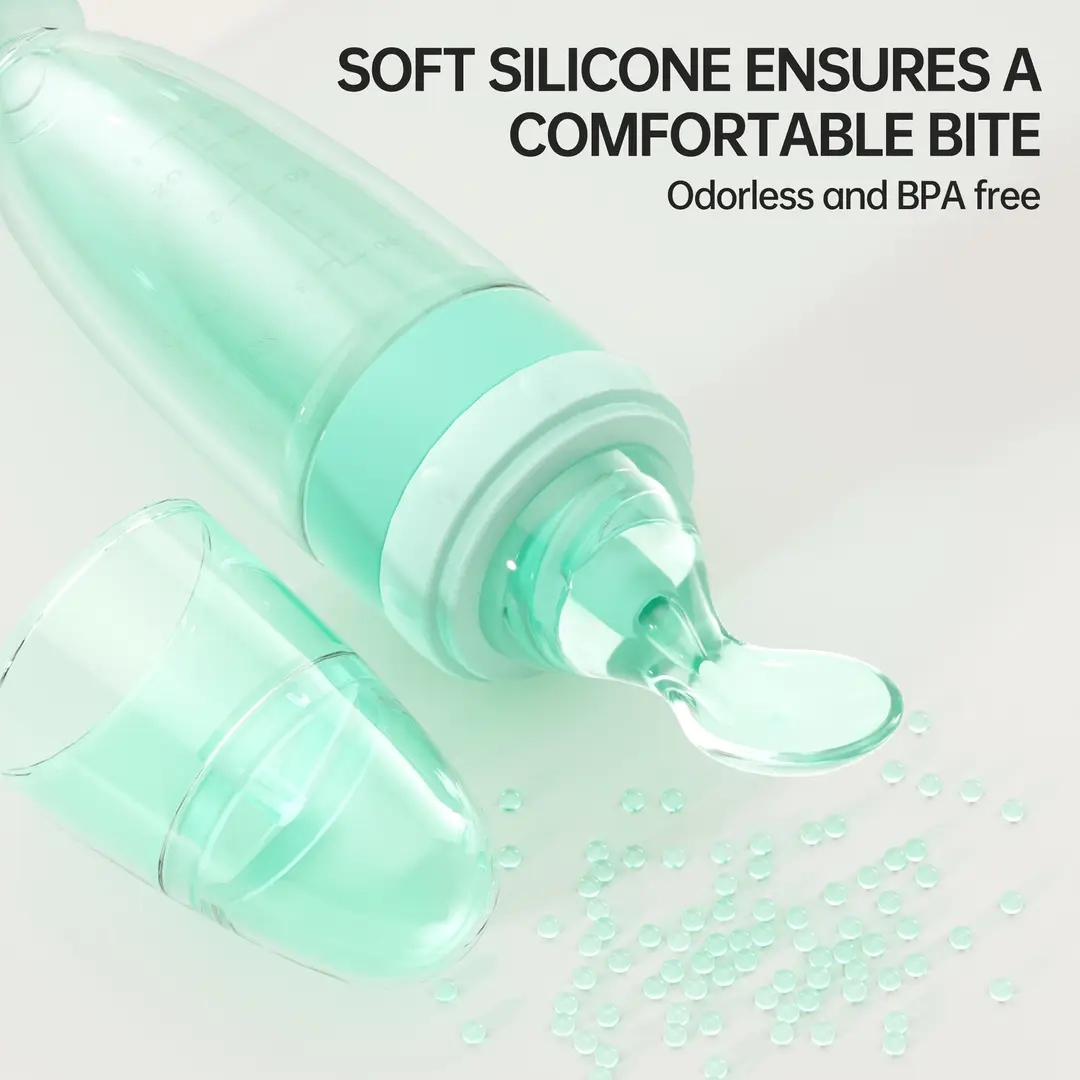 Baby Silicone Rice Cereal Bottle, Baby Food Bottle, Squeeze Spoon, Suction Cup Rice Cereal Feeder, Cross-Border Manufacturer Batch — feature 19