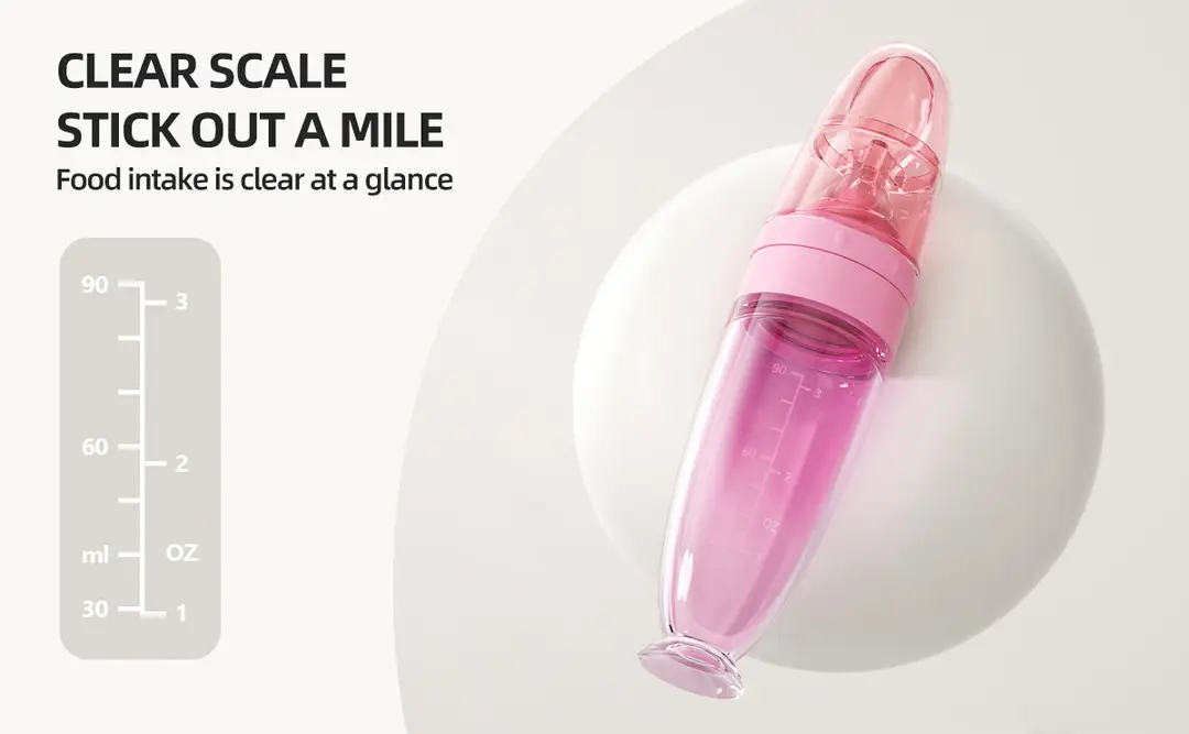 Baby Silicone Rice Cereal Bottle, Baby Food Bottle, Squeeze Spoon, Suction Cup Rice Cereal Feeder, Cross-Border Manufacturer Batch — feature 2