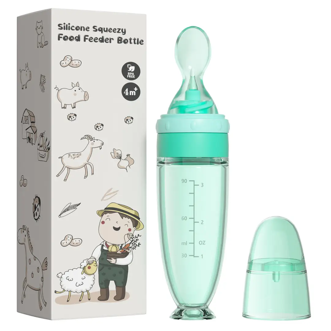 Baby Silicone Rice Cereal Bottle, Baby Food Bottle, Squeeze Spoon, Suction Cup Rice Cereal Feeder, Cross-Border Manufacturer Batch — feature 21