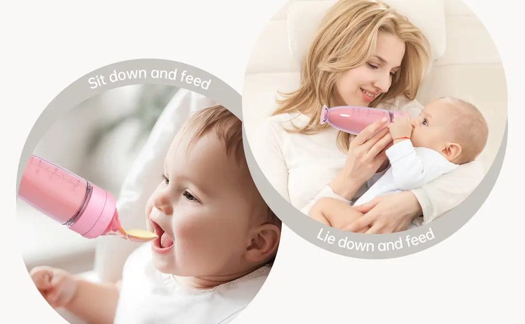 Baby Silicone Rice Cereal Bottle, Baby Food Bottle, Squeeze Spoon, Suction Cup Rice Cereal Feeder, Cross-Border Manufacturer Batch — feature 4