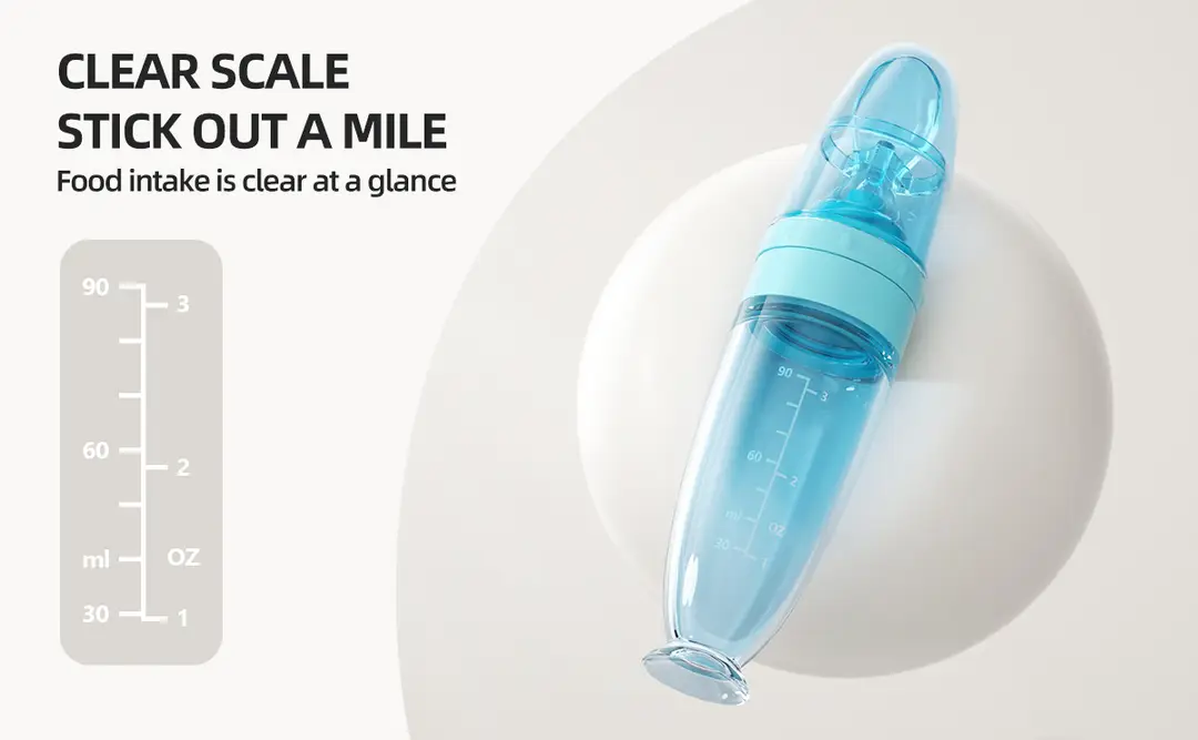 Baby Silicone Rice Cereal Bottle, Baby Food Bottle, Squeeze Spoon, Suction Cup Rice Cereal Feeder, Cross-Border Manufacturer Batch — feature 7