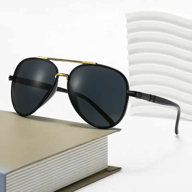 New Pilot Double-Beam Sunglasses European and American Cross-Border Women's High-End Men's Toad Sunglasses Anti-Uv Glasses - Image 6