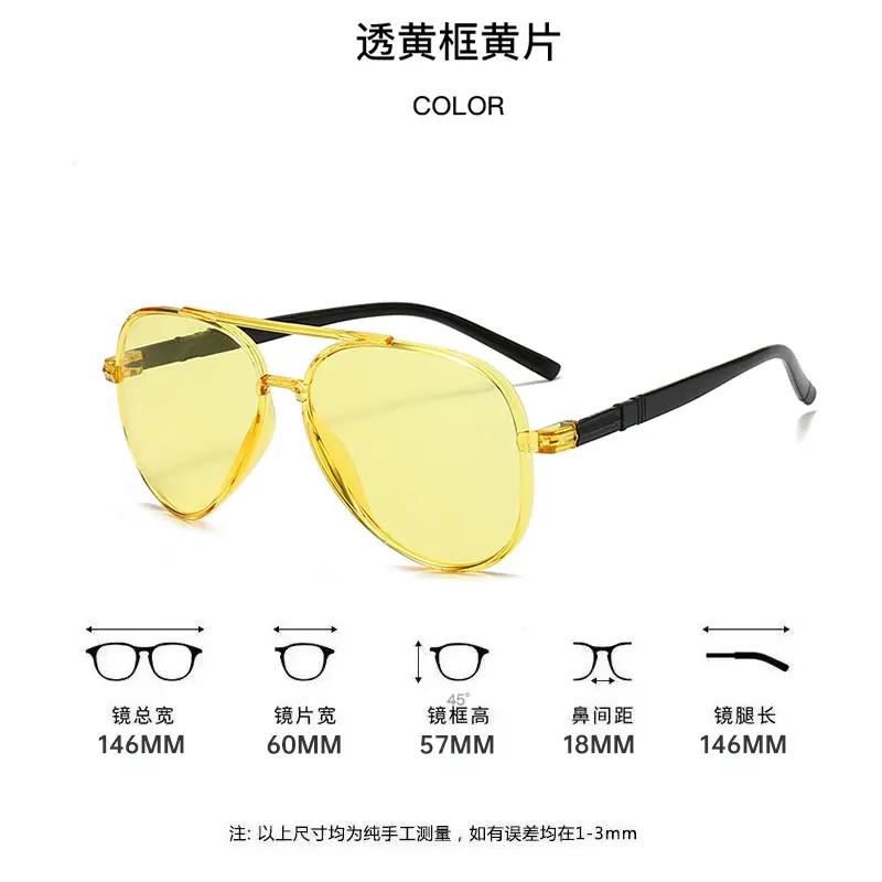 New Pilot Double-Beam Sunglasses European and American Cross-Border Women's High-End Men's Toad Sunglasses Anti-Uv Glasses - Image 4