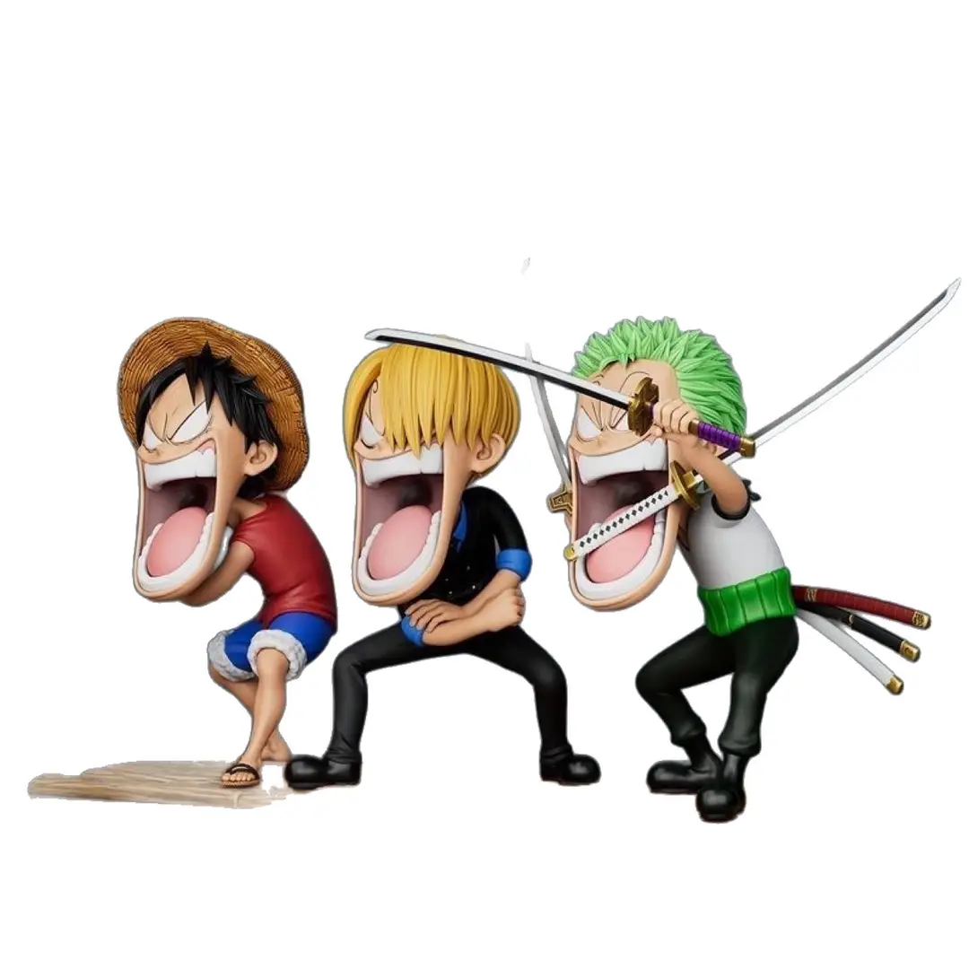 One Piece Hunger Trio Luffy, Sanji, Zoro Three Captains Anime Figure Model Statue Ornament