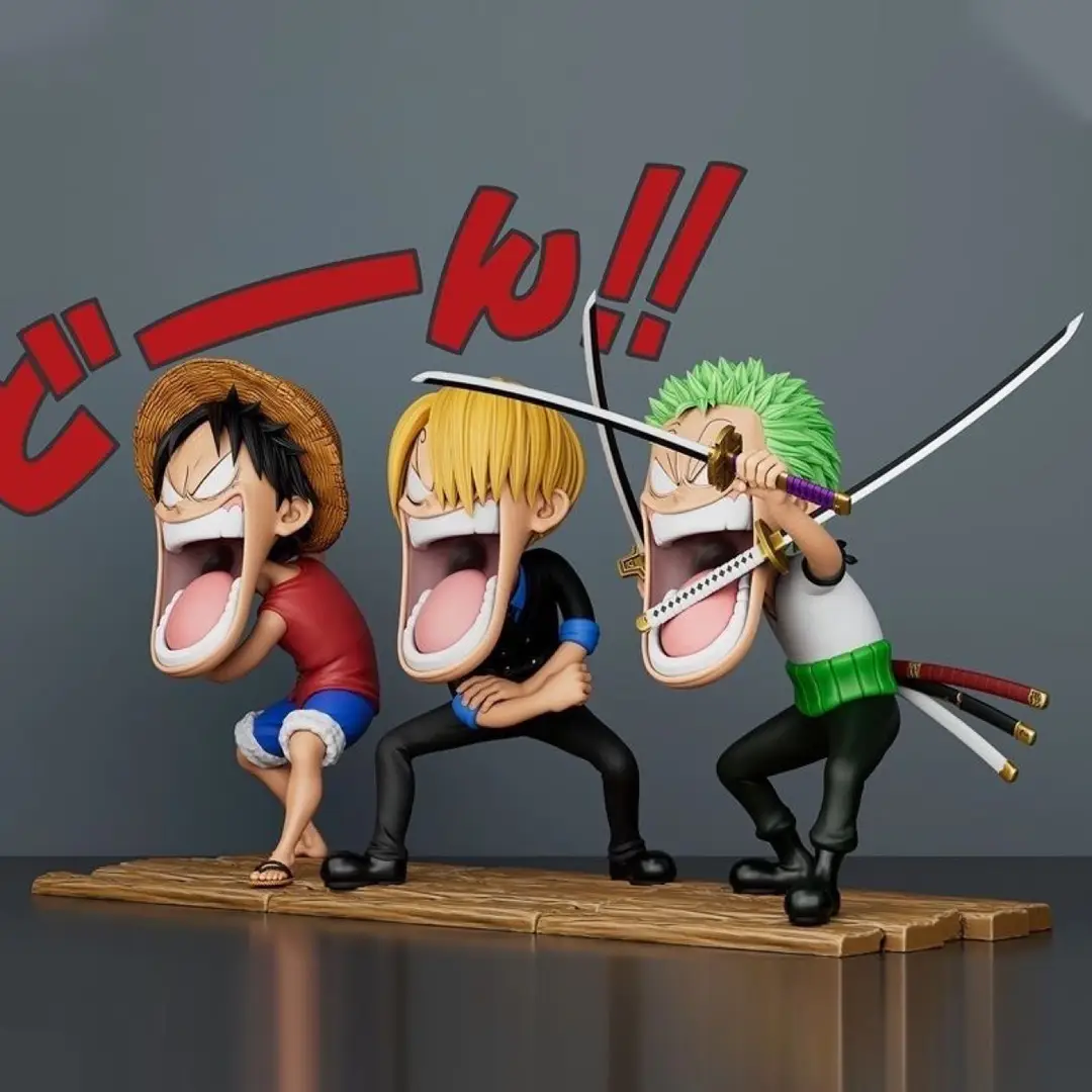 One Piece Hunger Trio Luffy, Sanji, Zoro Three Captains Anime Figure Model Statue Ornament — feature 5