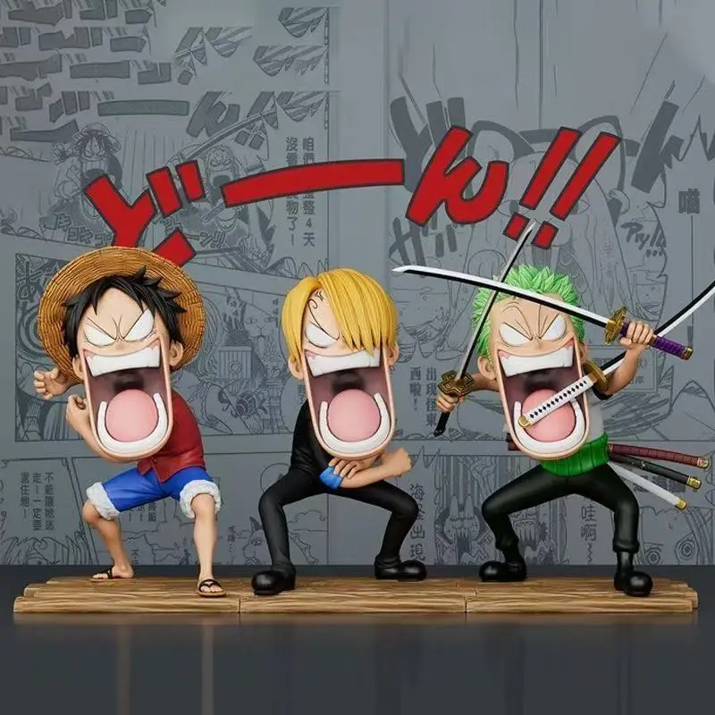 One Piece Hunger Trio Luffy, Sanji, Zoro Three Captains Anime Figure Model Statue Ornament