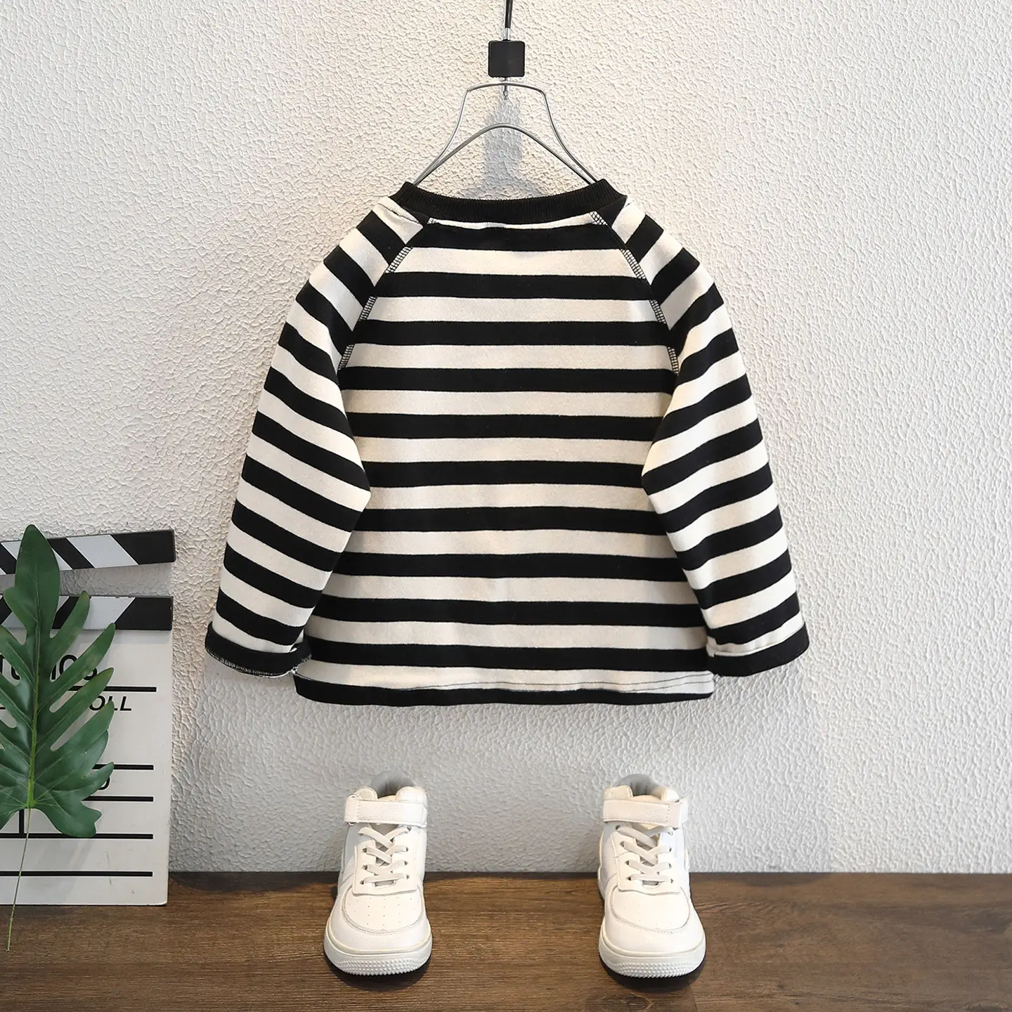 Boys Striped Long Sleeve T-Shirt Black 2025 - Image 2
