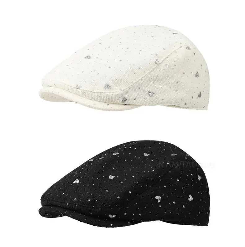 Women's Black Beaded Forward Cap Sunshade Duckbill Hat — feature 1