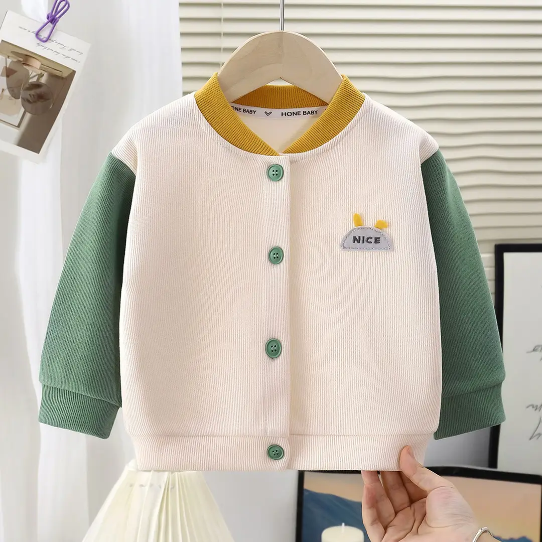 New Children's Jacket, Stylish Knitted Sweater for Girls, Spring and Autumn Baby Baseball Jacket, Versatile Sweater Cardigan for Boys