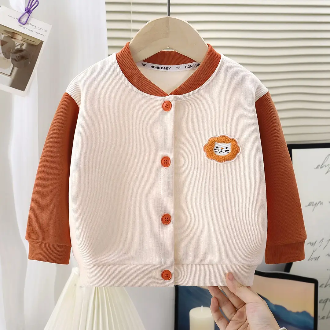 New Children's Jacket, Stylish Knitted Sweater for Girls, Spring and Autumn Baby Baseball Jacket, Versatile Sweater Cardigan for Boys