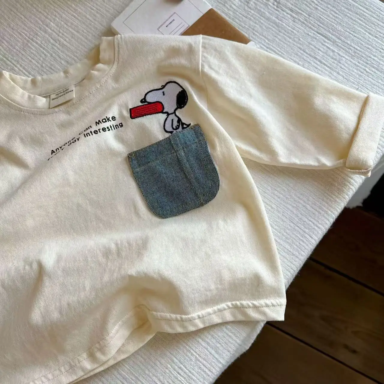 Kids Korean Cartoon T-Shirt Yellow Loose Fit - Image 7