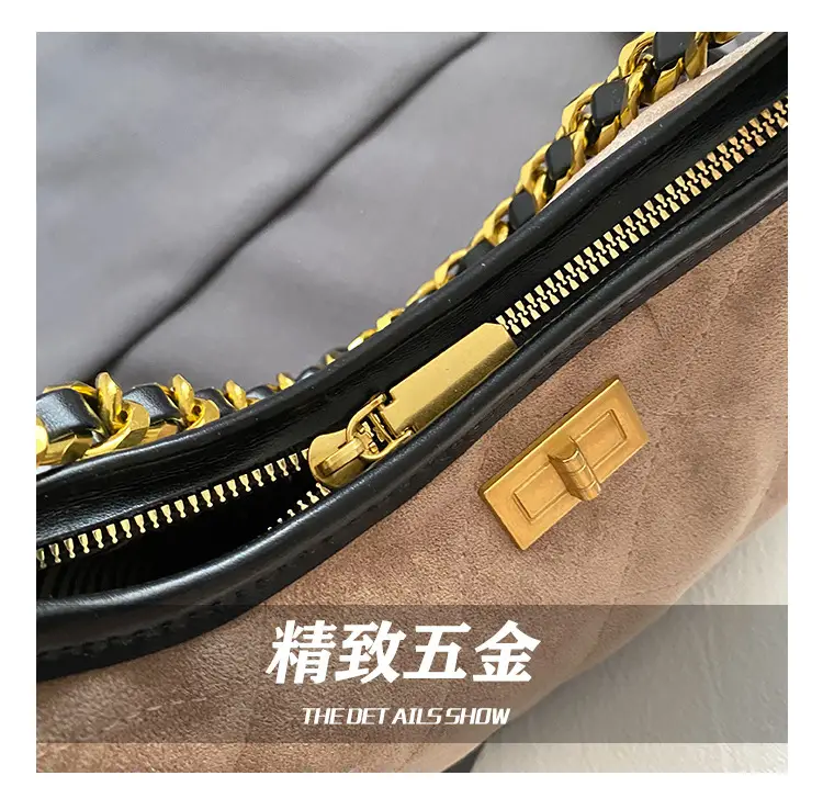 Retro Frosted Rhombus Chain Shoulder Bag for Women — feature 11