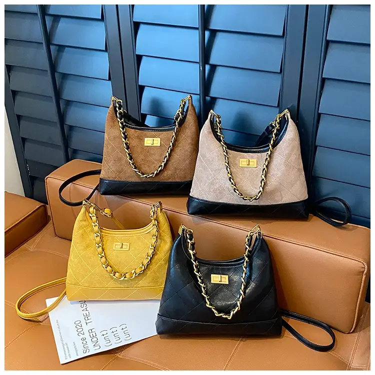 Retro Frosted Rhombus Chain Shoulder Bag for Women — feature 2
