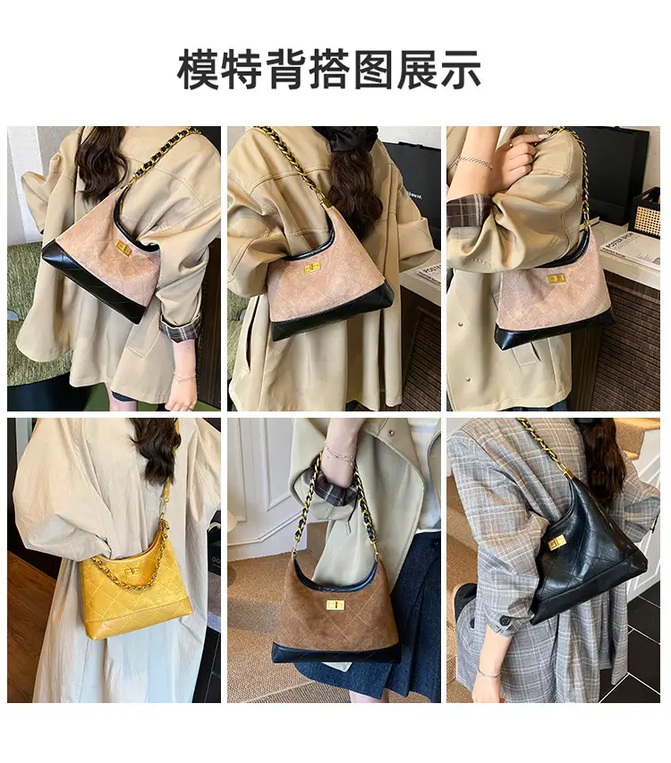 Retro Frosted Rhombus Chain Shoulder Bag for Women — feature 4