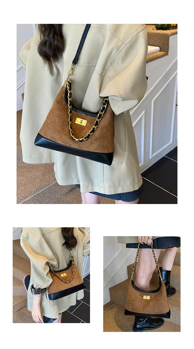 Retro Frosted Rhombus Chain Shoulder Bag for Women — feature 6