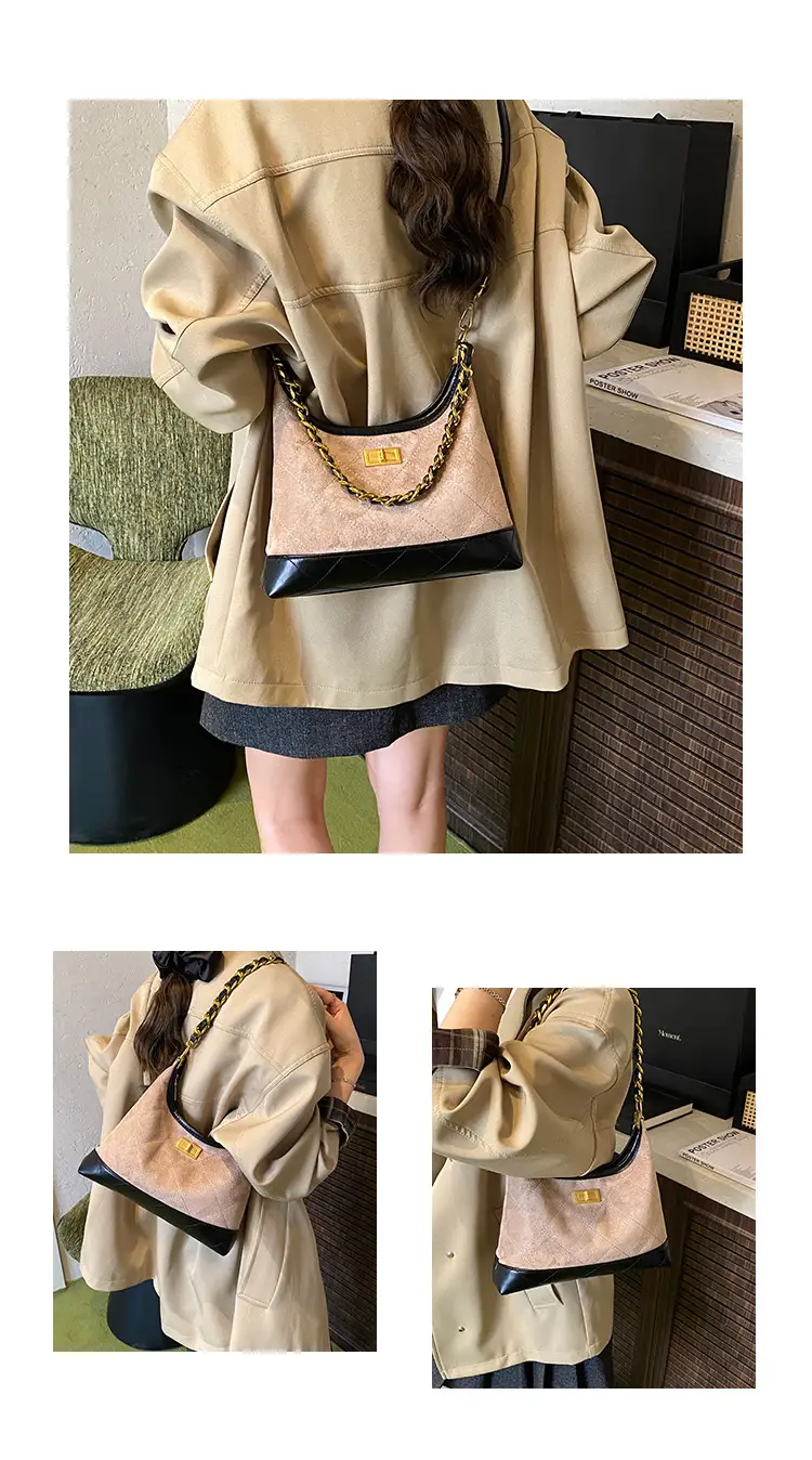 Retro Frosted Rhombus Chain Shoulder Bag for Women — feature 8