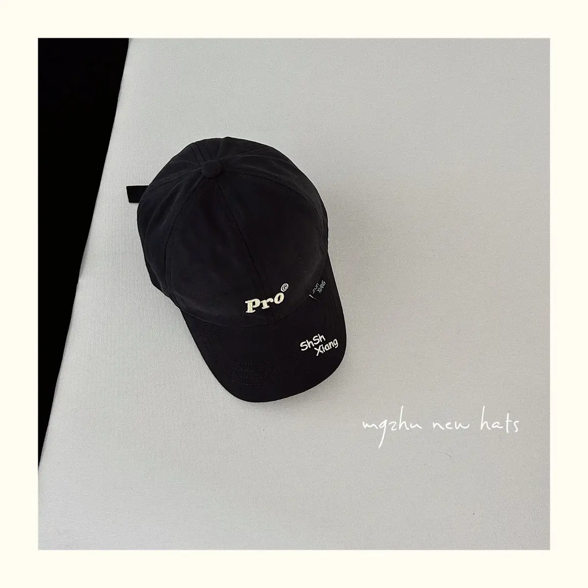 Kids Baseball Cap Black Korean Embroidered 25aw — feature 13