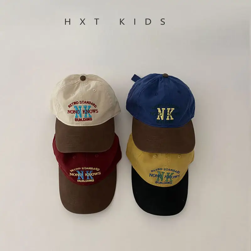 Kids Baseball Cap with NK Embroidery Green Blue - Image 5