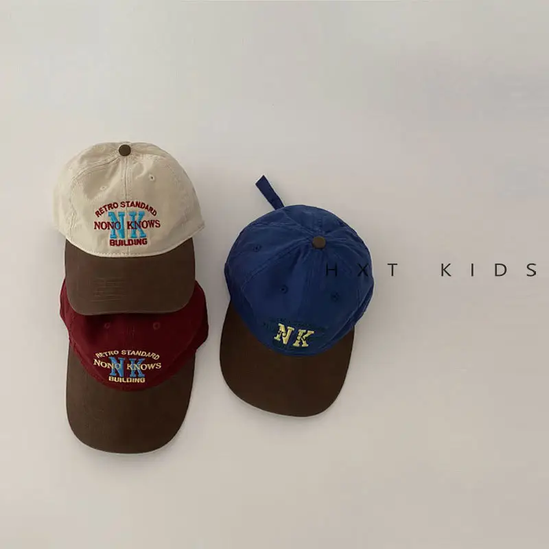 Kids Baseball Cap with NK Embroidery Green Blue - Image 6
