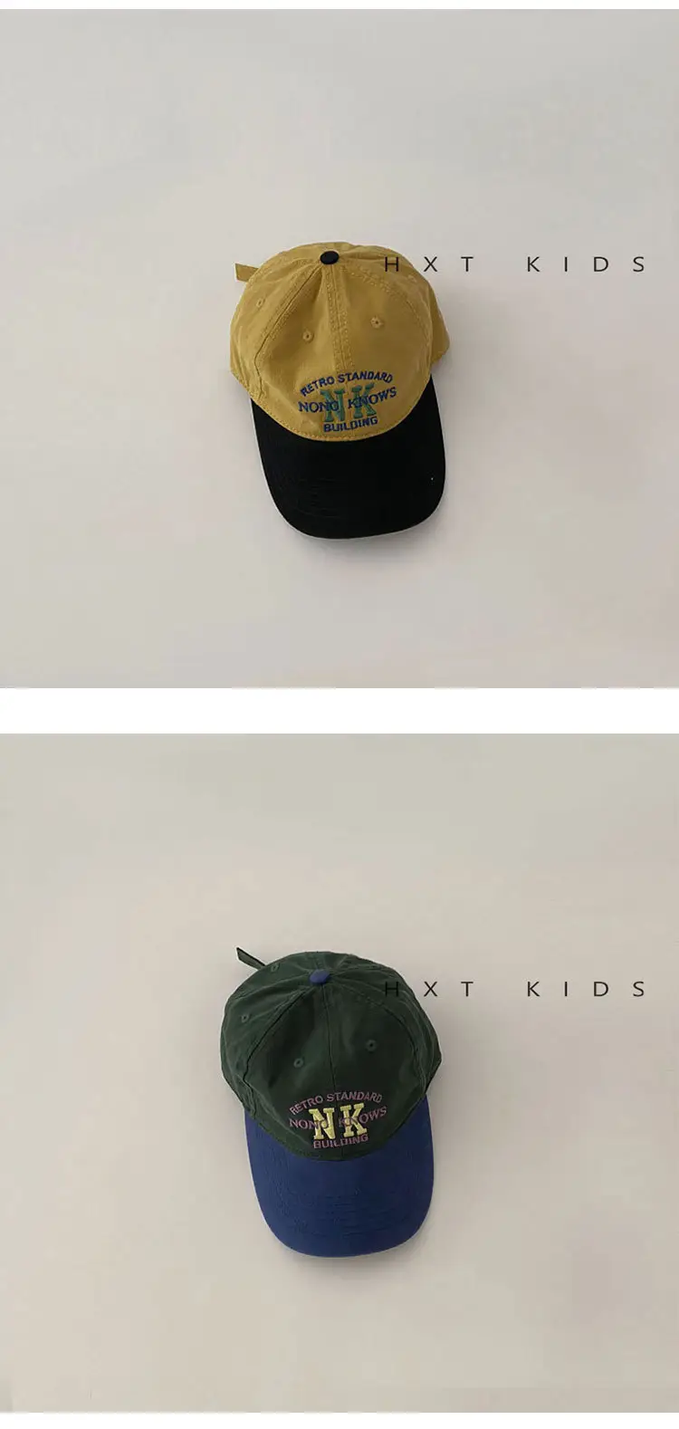 Kids Baseball Cap with NK Embroidery Green Blue — feature 8