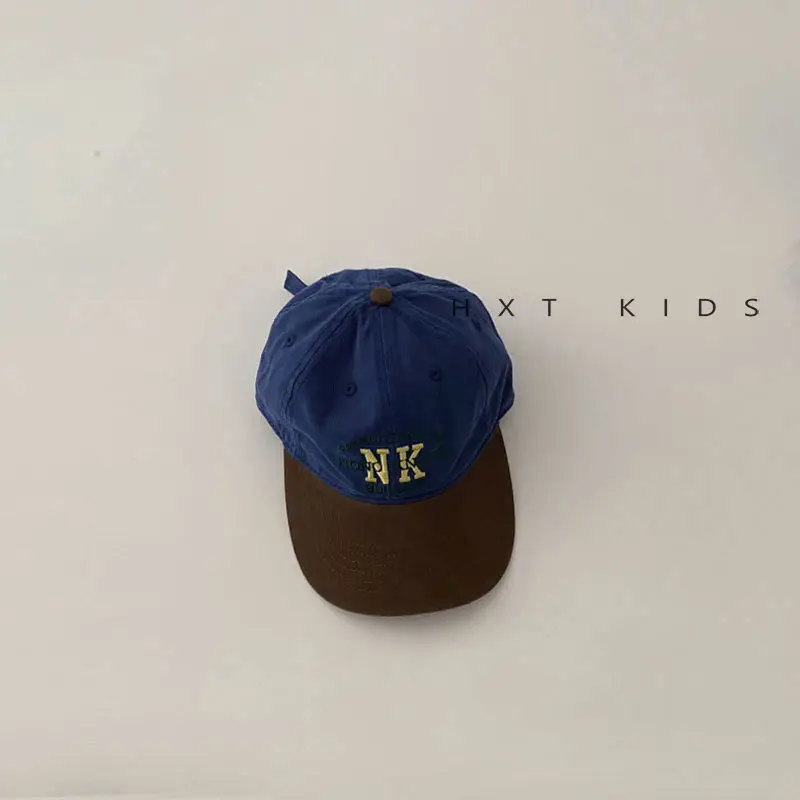 Kids Baseball Cap with NK Embroidery Green Blue - Image 2