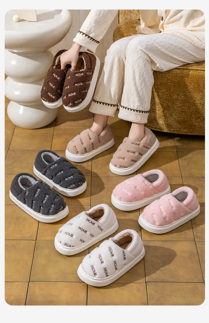 Women's Autumn and Winter Indoor Home 2025 New Thick-Soled Non-Slip Plush Warm Men's Winter Slippers — feature 14