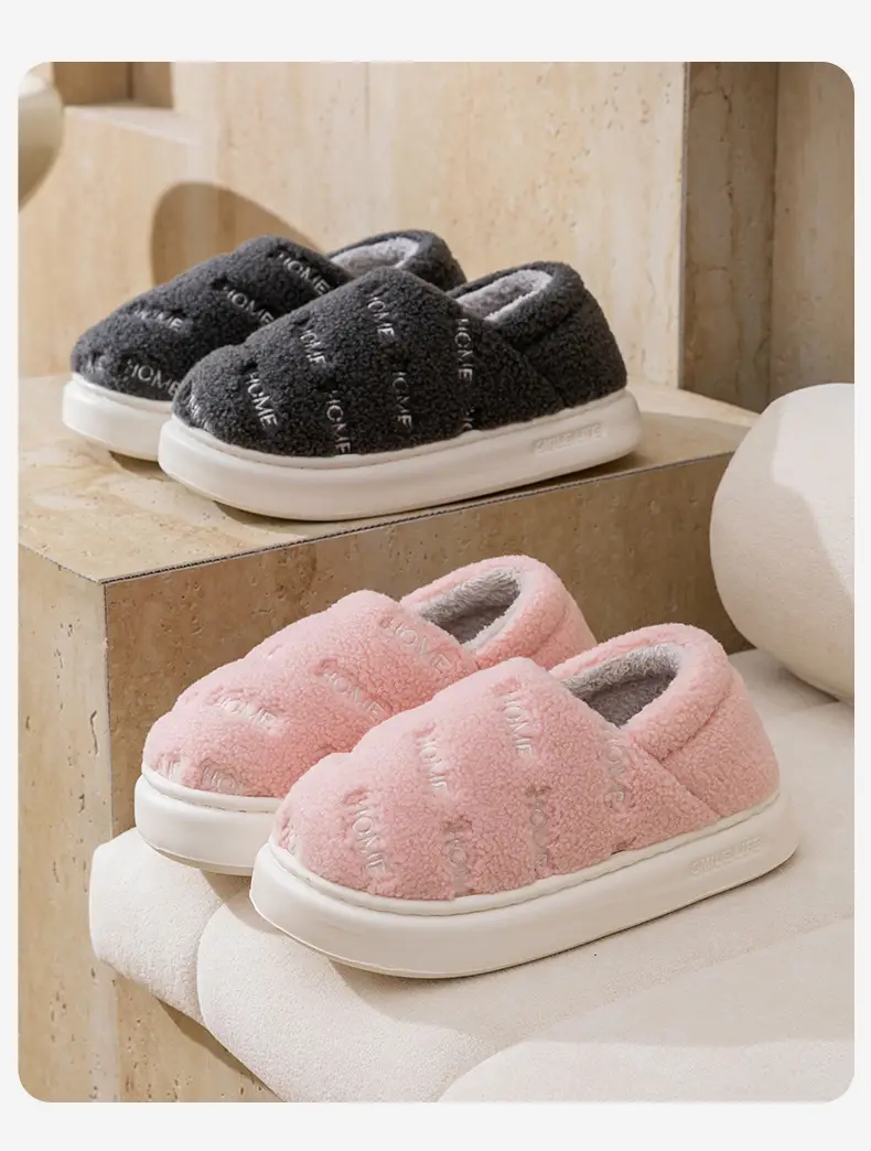 Women's Autumn and Winter Indoor Home 2025 New Thick-Soled Non-Slip Plush Warm Men's Winter Slippers — feature 16
