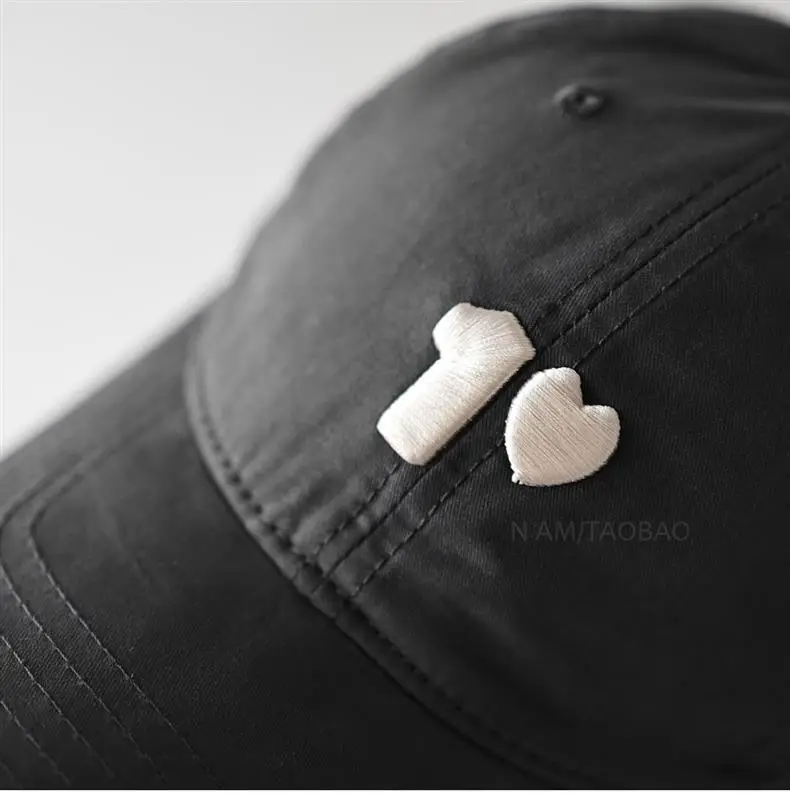3D Heart Cap Black Unisex Baseball Cap — feature 10