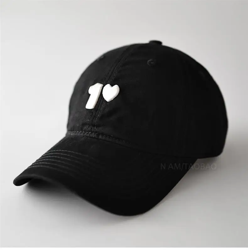 3D Heart Cap Black Unisex Baseball Cap — feature 5