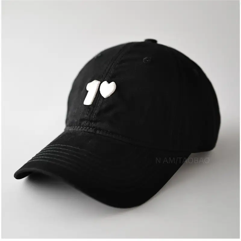 3D Heart Cap Black Unisex Baseball Cap - Image 3